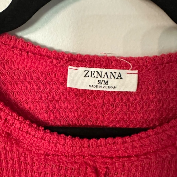 Zenana Women’s Crewneck Short Sleeve Dark Pink Knit Sweater Top Sz S/M GUC - Picture 5 of 7